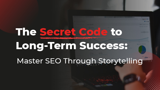 A thoughtful business person working on their laptop, skillfully integrating SEO and storytelling techniques for long-term success in her blog post titled 'The Secret Code to Long-Term Success: Master SEO through Storytelling'.